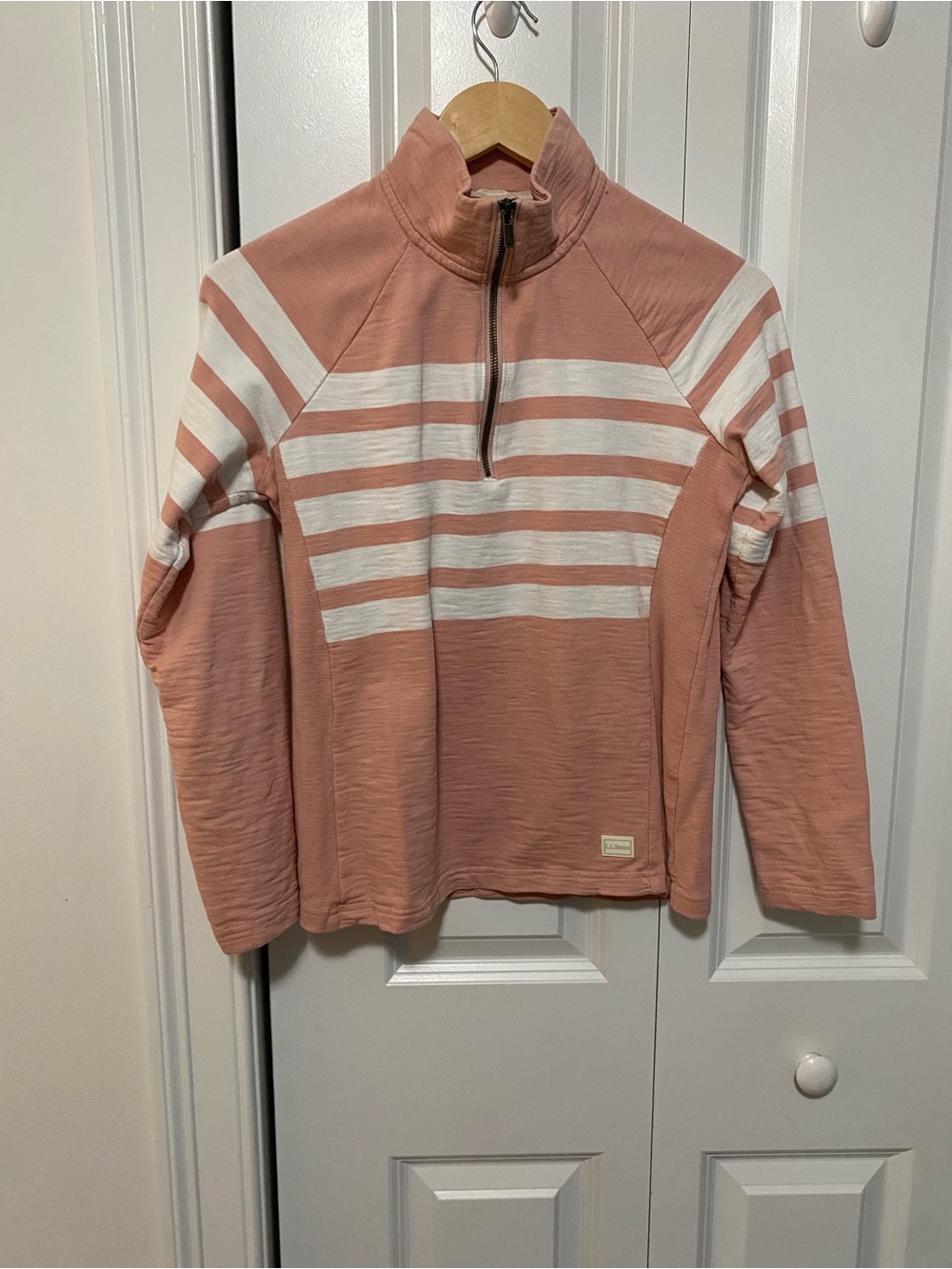 L.L. Bean Dusty Rose Long-Sleeve Quarter Zip